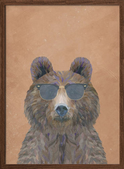 Cool Bear Portrait - Stretched Canvas, Poster or Fine Art Print I Heart Wall Art