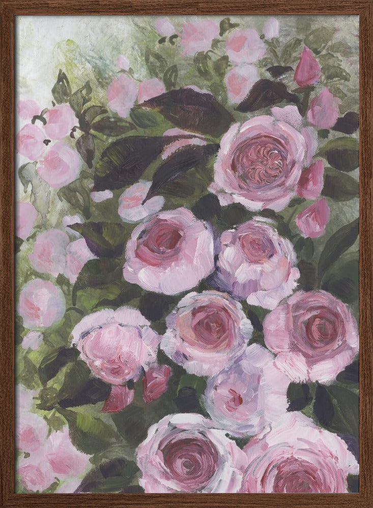 Aurorie painterly roses - Stretched Canvas, Poster or Fine Art Print I Heart Wall Art