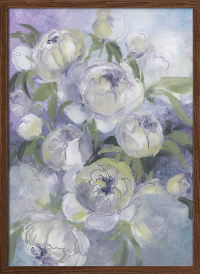 Sady painterly florals in violet - Stretched Canvas, Poster or Fine Art Print I Heart Wall Art