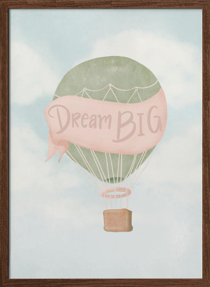 Dream Big Pink - Stretched Canvas, Poster or Fine Art Print I Heart Wall Art