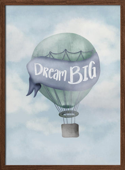 Dream Big Blue - Stretched Canvas, Poster or Fine Art Print I Heart Wall Art