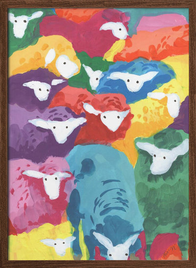 Colorful Sheep Cocktail - Stretched Canvas, Poster or Fine Art Print I Heart Wall Art