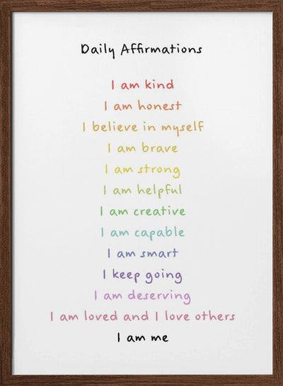 Children's affirmations emotions print 3 - Stretched Canvas, Poster or Fine Art Print I Heart Wall Art