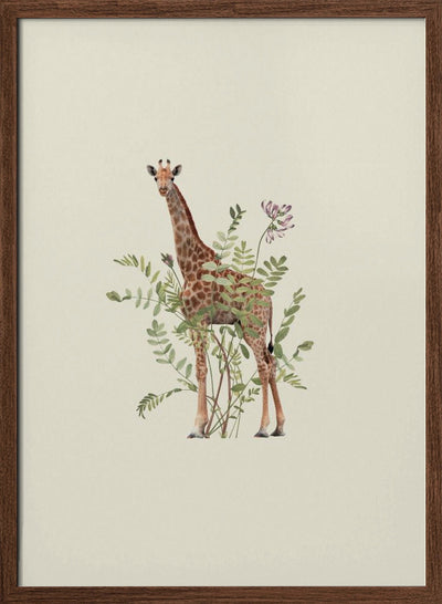 Floral giraffe - Stretched Canvas, Poster or Fine Art Print I Heart Wall Art