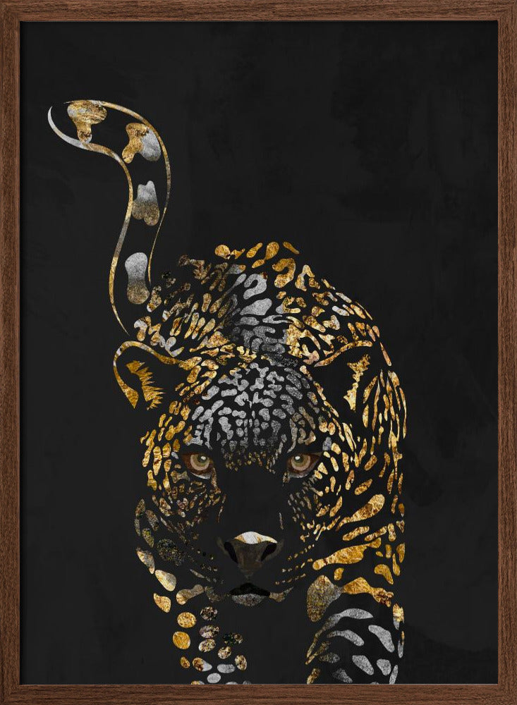 Black gold jaguar - Stretched Canvas, Poster or Fine Art Print I Heart Wall Art