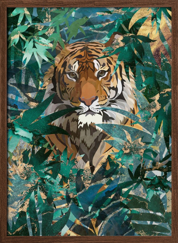 Tiger in the jungle 2 - Stretched Canvas, Poster or Fine Art Print I Heart Wall Art