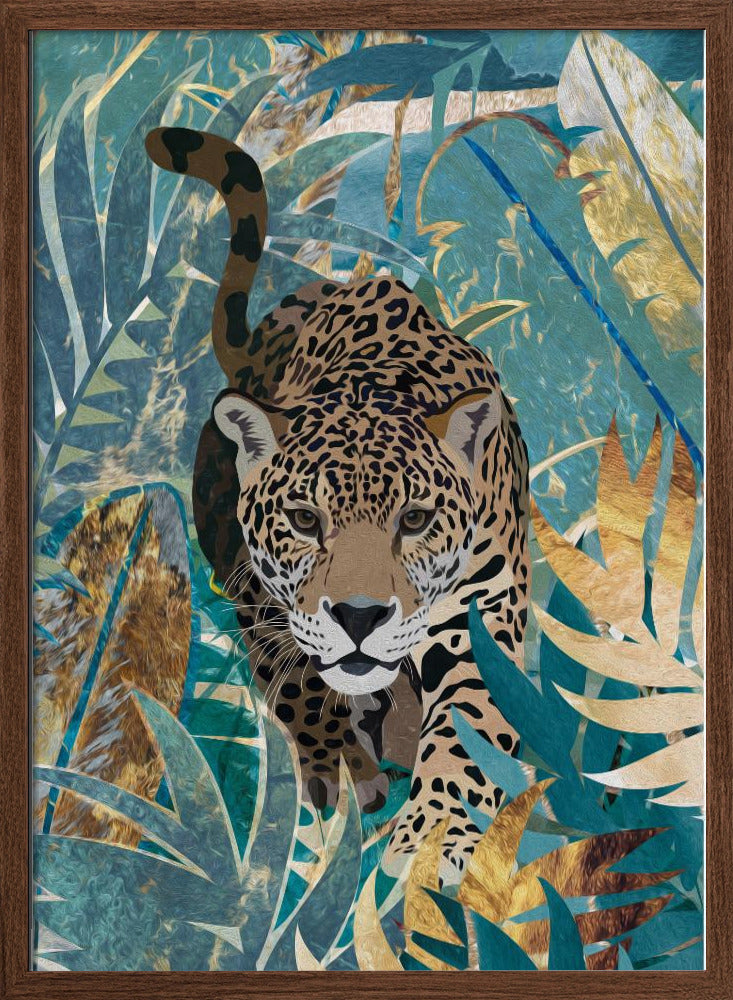 Jaguar Jungle 2 - Stretched Canvas, Poster or Fine Art Print I Heart Wall Art