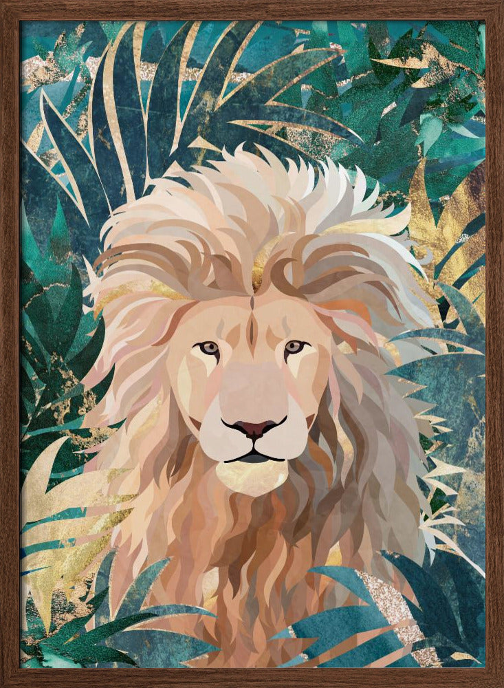 Lion Jungle 2 - Stretched Canvas, Poster or Fine Art Print I Heart Wall Art