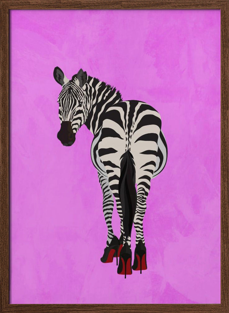 Zebra Shoes pink - Stretched Canvas, Poster or Fine Art Print I Heart Wall Art