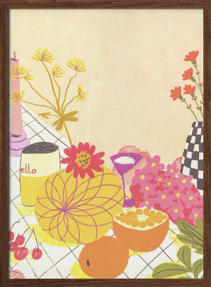 Citrus and flowers - Stretched Canvas, Poster or Fine Art Print I Heart Wall Art