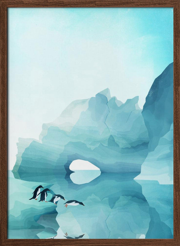 Penguins By Day - Stretched Canvas, Poster or Fine Art Print I Heart Wall Art