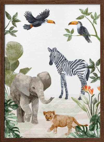 Jungle Babies - Stretched Canvas, Poster or Fine Art Print I Heart Wall Art