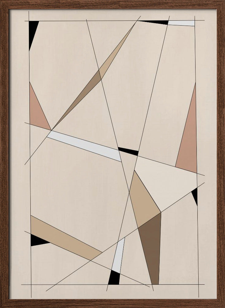 Geometric Beige Art - Stretched Canvas, Poster or Fine Art Print I Heart Wall Art