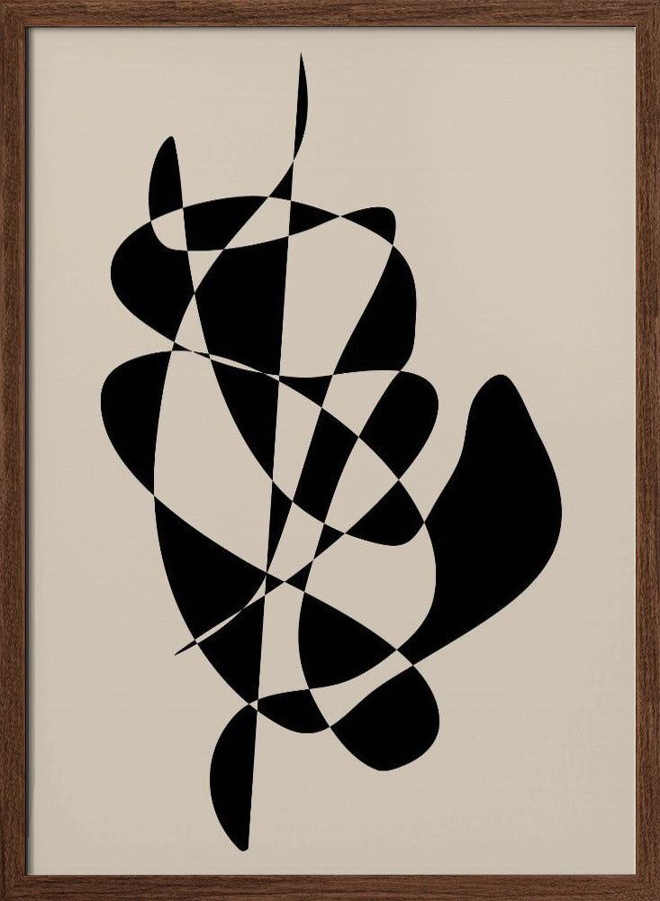 Abstract Black Shapes - Stretched Canvas, Poster or Fine Art Print I Heart Wall Art