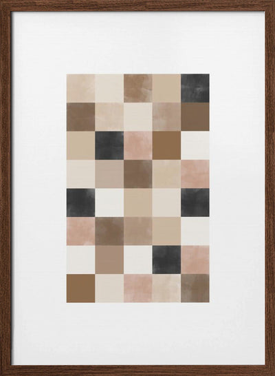 Geometric Pattern of Muted Earthy Tones - Stretched Canvas, Poster or Fine Art Print I Heart Wall Art