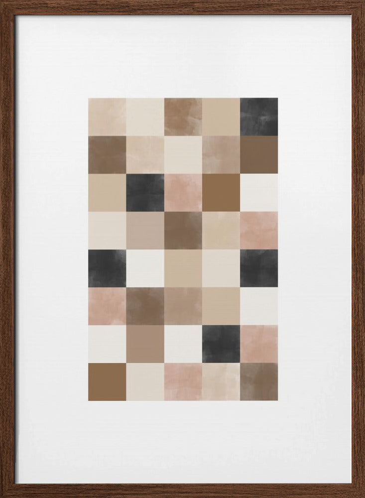 Geometric Pattern of Muted Earthy Tones - Stretched Canvas, Poster or Fine Art Print I Heart Wall Art