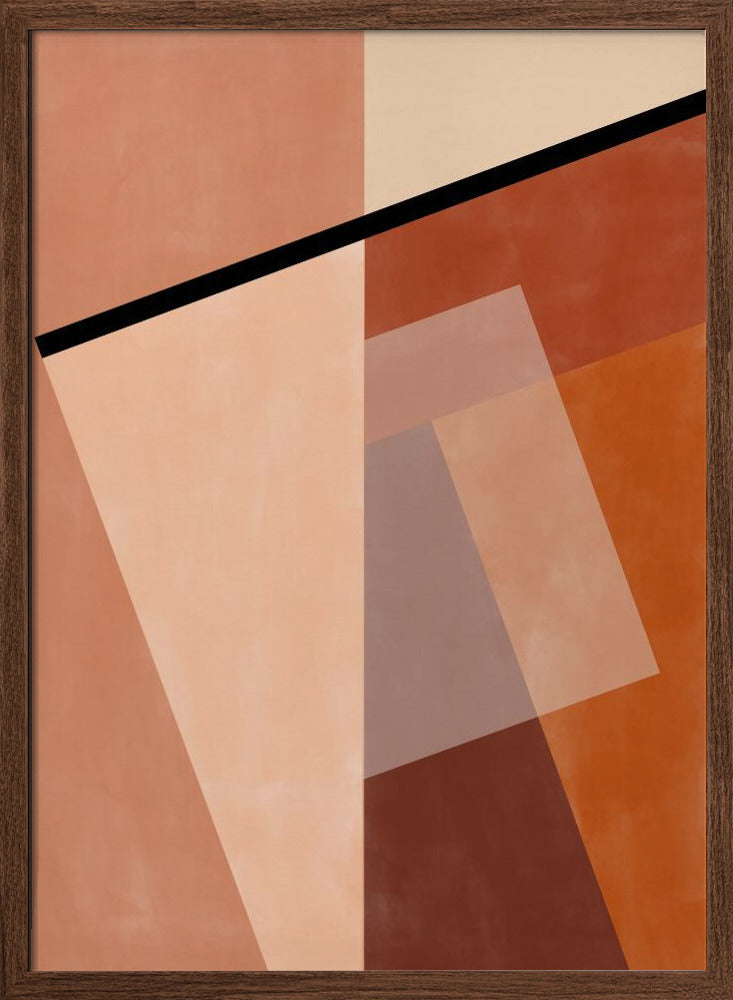 Geometric Shapes And Warm Earth Tones - Stretched Canvas, Poster or Fine Art Print I Heart Wall Art