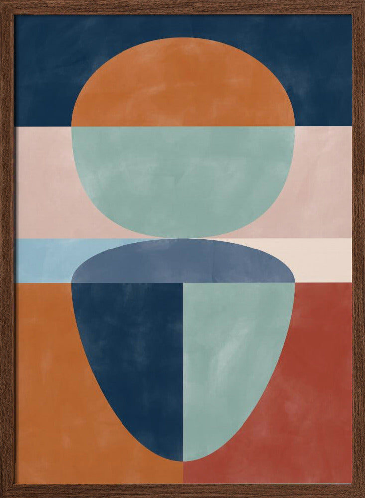 Geometric Shapes In Muted earth tones - Stretched Canvas, Poster or Fine Art Print I Heart Wall Art