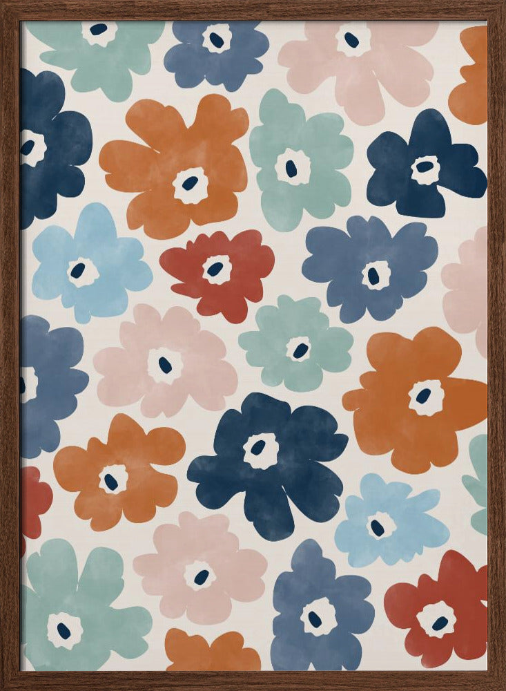 Floral Burst Fiesta - Stretched Canvas, Poster or Fine Art Print I Heart Wall Art