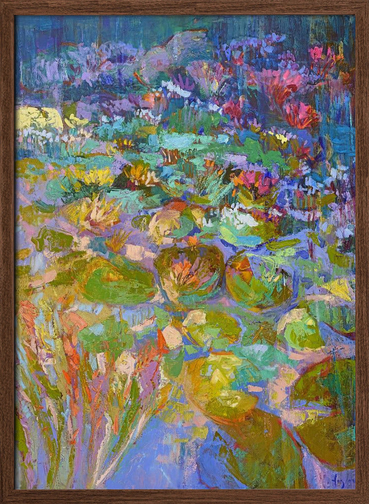 Lush Water Lilies - Stretched Canvas, Poster or Fine Art Print I Heart Wall Art