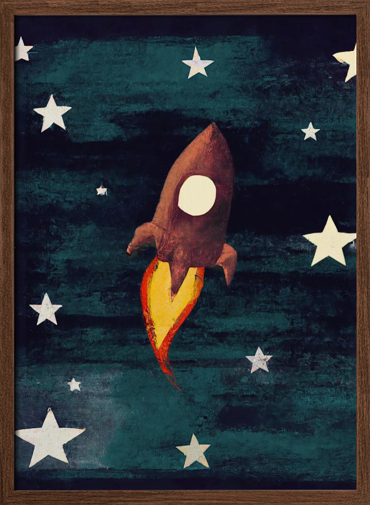 Rocket Love - Stretched Canvas, Poster or Fine Art Print I Heart Wall Art