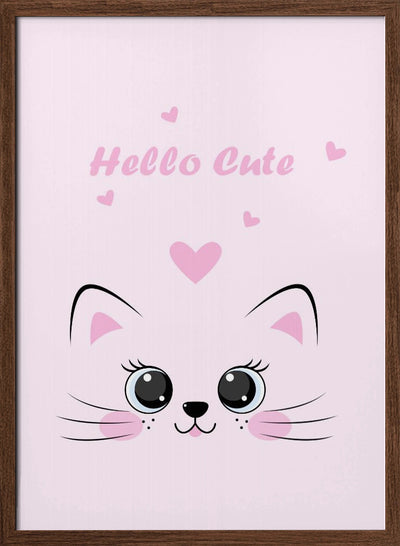 Pink Cat - Stretched Canvas, Poster or Fine Art Print I Heart Wall Art