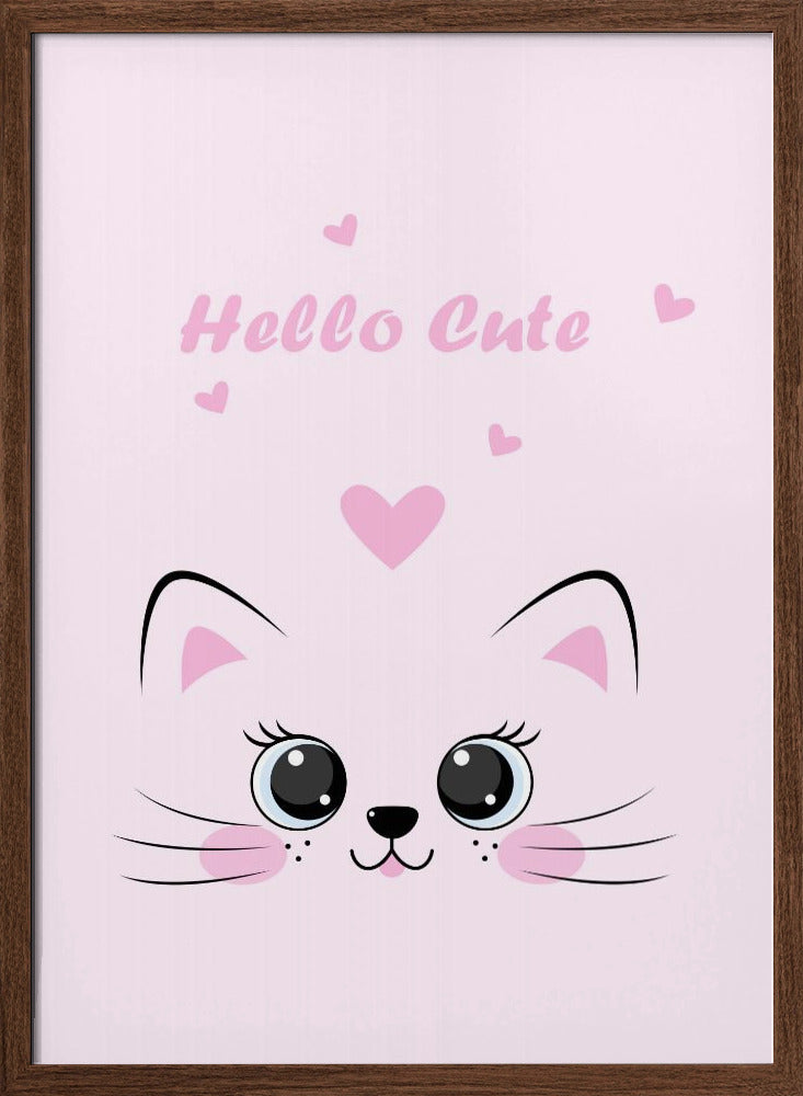 Pink Cat - Stretched Canvas, Poster or Fine Art Print I Heart Wall Art