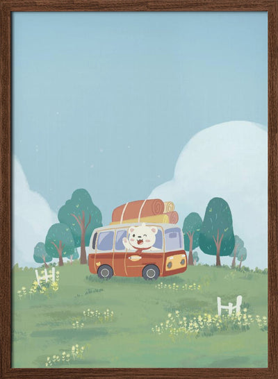 Bear's Picnic Day Out - Stretched Canvas, Poster or Fine Art Print I Heart Wall Art