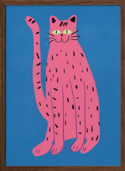 Pink cat - Stretched Canvas, Poster or Fine Art Print I Heart Wall Art