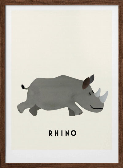 Rhino - Stretched Canvas, Poster or Fine Art Print I Heart Wall Art