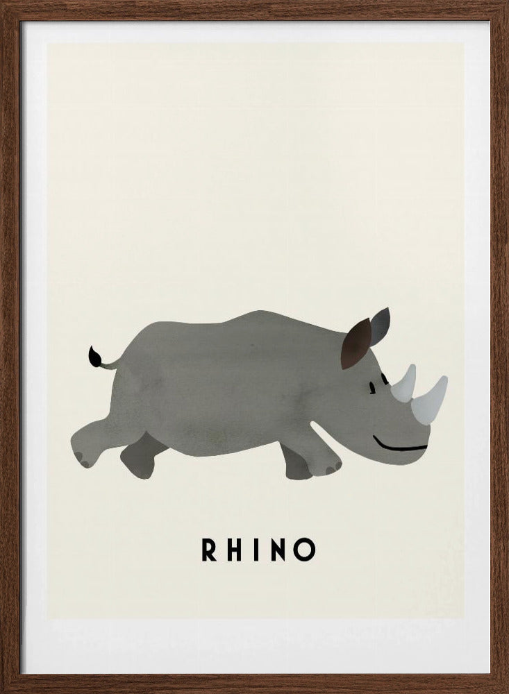 Rhino - Stretched Canvas, Poster or Fine Art Print I Heart Wall Art