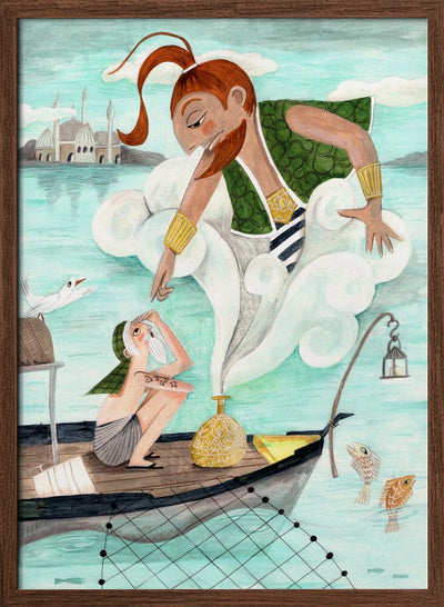 The Fisherman and the Jinni - Stretched Canvas, Poster or Fine Art Print I Heart Wall Art