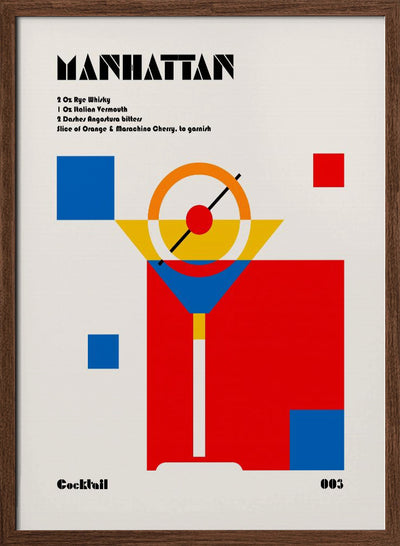 Manhattan Bauhaus Cocktail - Stretched Canvas, Poster or Fine Art Print I Heart Wall Art