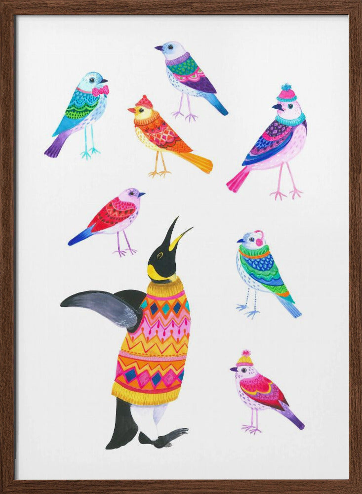 Winter Birds - Stretched Canvas, Poster or Fine Art Print I Heart Wall Art