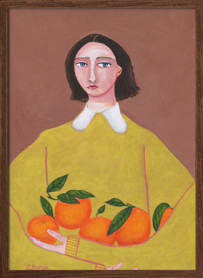 Lady with Oranges - Stretched Canvas, Poster or Fine Art Print I Heart Wall Art