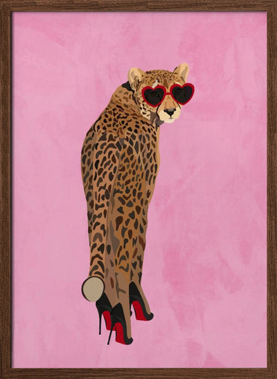 Sexy cheetah in heels - Stretched Canvas, Poster or Fine Art Print I Heart Wall Art