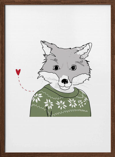 Furry Fox - Stretched Canvas, Poster or Fine Art Print I Heart Wall Art