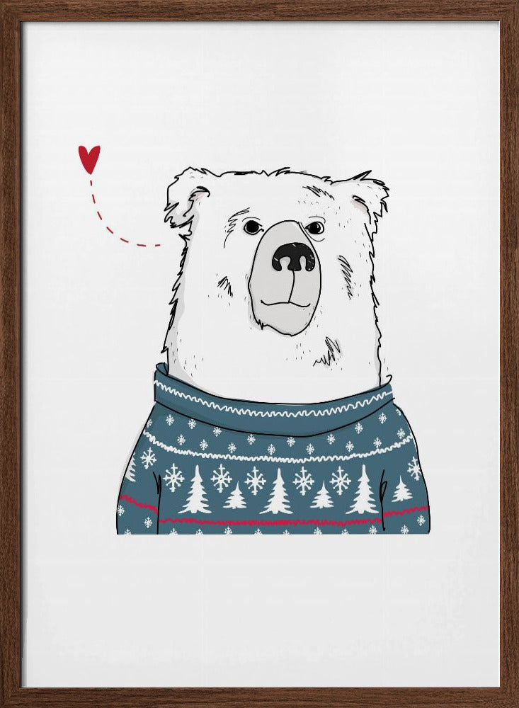 Winter Bear - Stretched Canvas, Poster or Fine Art Print I Heart Wall Art