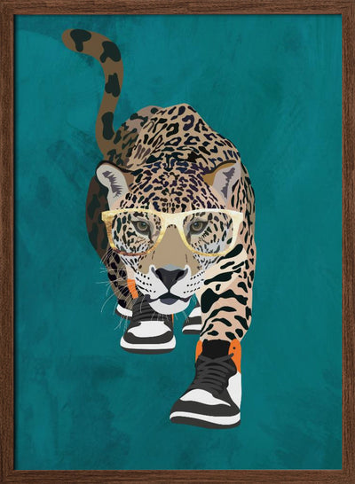 Jaguar prowling in high top sneakers - Stretched Canvas, Poster or Fine Art Print I Heart Wall Art