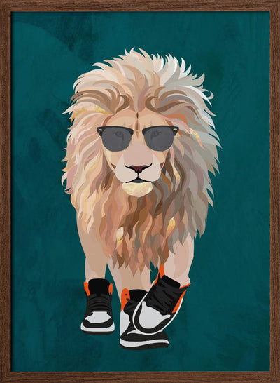 Lion prowling in high top sneakers - Stretched Canvas, Poster or Fine Art Print I Heart Wall Art