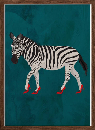 Zebra in heels 2 - Stretched Canvas, Poster or Fine Art Print I Heart Wall Art