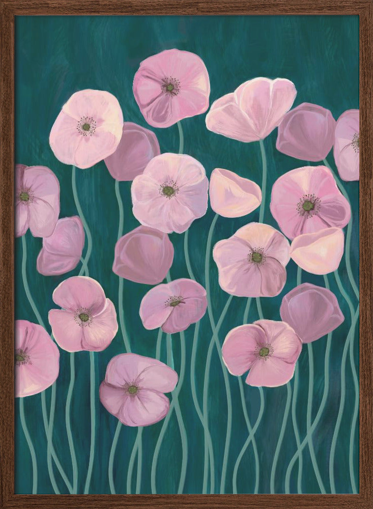 Pink poppies - Stretched Canvas, Poster or Fine Art Print I Heart Wall Art