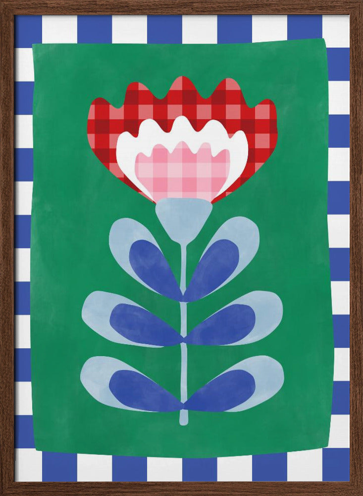 Floral Design with Bold Geometric Shapes - Stretched Canvas, Poster or Fine Art Print I Heart Wall Art