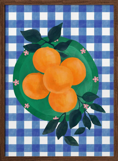 Checkered Citrus Charm - Stretched Canvas, Poster or Fine Art Print I Heart Wall Art
