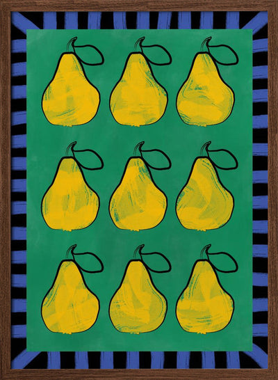 Pear Grid Harmony - Stretched Canvas, Poster or Fine Art Print I Heart Wall Art