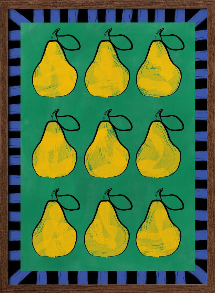 Pear Grid Harmony - Stretched Canvas, Poster or Fine Art Print I Heart Wall Art