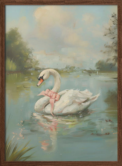 Vintage Swan Coquette - Stretched Canvas, Poster or Fine Art Print I Heart Wall Art