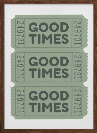 Sage Green Good Times Tickets - Stretched Canvas, Poster or Fine Art Print I Heart Wall Art