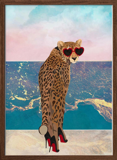 Cheetah on holiday - Stretched Canvas, Poster or Fine Art Print I Heart Wall Art