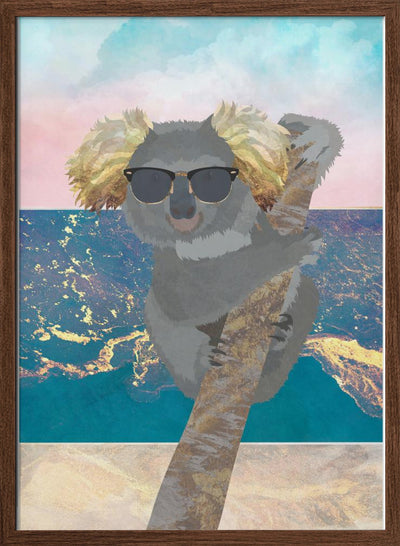 Koala On Holiday - Stretched Canvas, Poster or Fine Art Print I Heart Wall Art